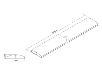 Multibrackets M Cable Cover SS White 75mm W - 1600mm L