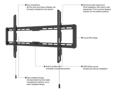 Multibrackets M Universal Wallmount Fixed Small for LCD / LED Screens 24" - 55" VESA 200x200  Black