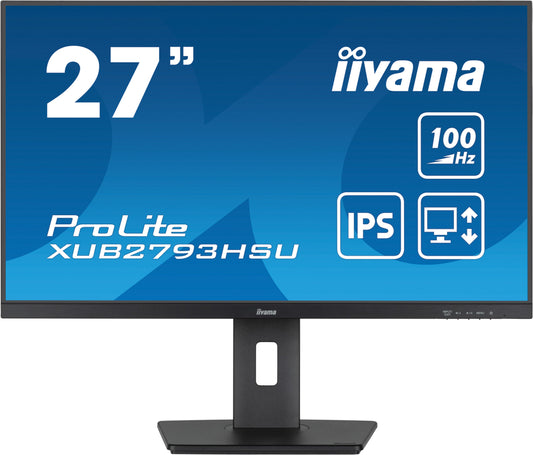 iiyama ProLite XUB2793HSU-B6 27” IPS technology panel with height adjustable stand and 100Hz refresh rate