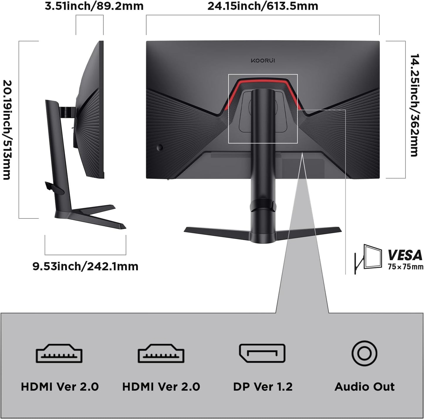 Koorui 27E3Q 27" QHD 170Hz IPS 1ms HDR Gaming Monitor