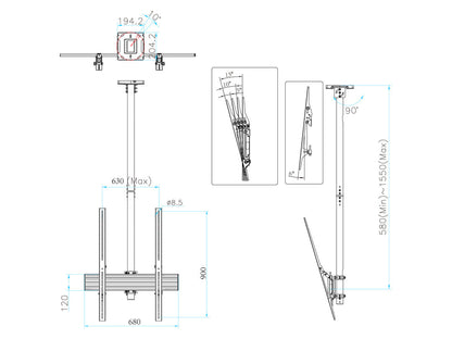 Multibrackets M Ceiling Mount Pro MBC1UPHD