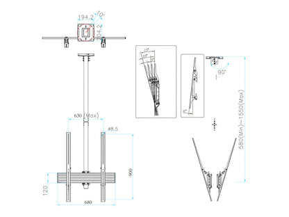 Multibrackets M Ceiling Mount Pro MBC1UX2PHD