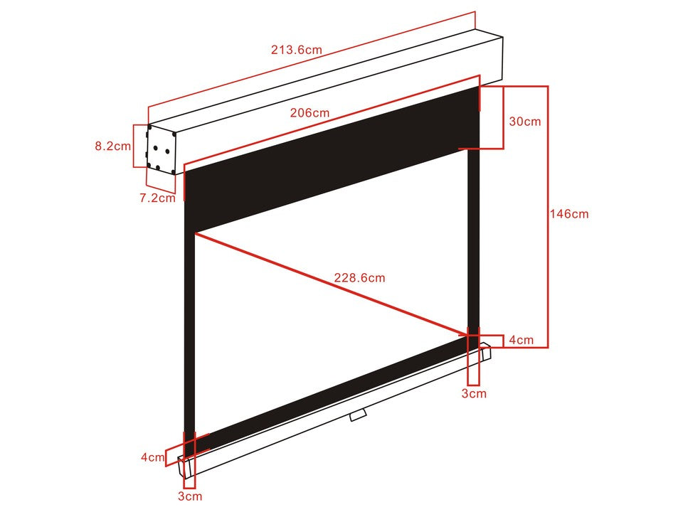 Multibrackets M 16:9 Manual Projection Screen 200x112, 90"