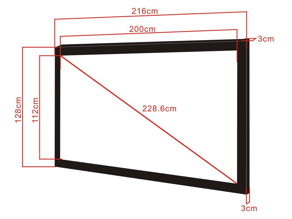 Multibrackets M 16:9 Framed Projection Screen 200x112, 90"