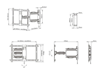 Multibrackets M VESA Single Flexarm Outdoor 40"-70"