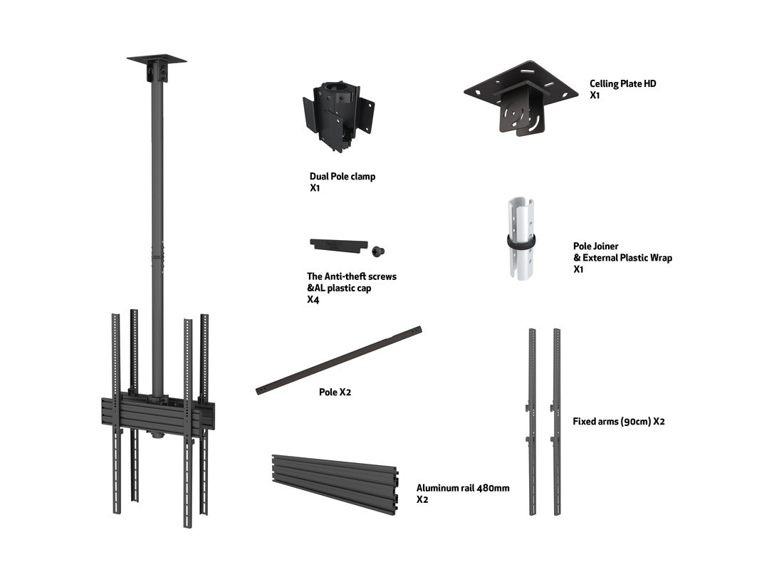 Multibrackets M Ceiling Mount Pro MBC1UX2P 400x900