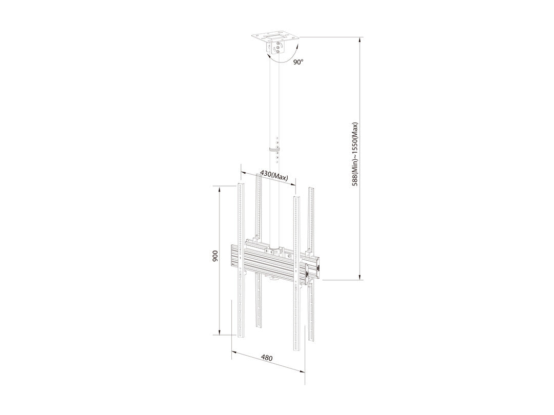 Multibrackets M Ceiling Mount Pro MBC1UX2P 400x900