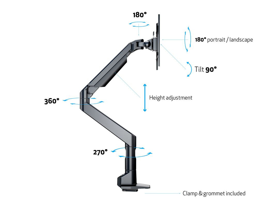 Multibrackets M VESA Gas Lift XL Single Black HD