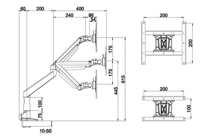 Multibrackets M VESA Gas Lift XL Single Black HD