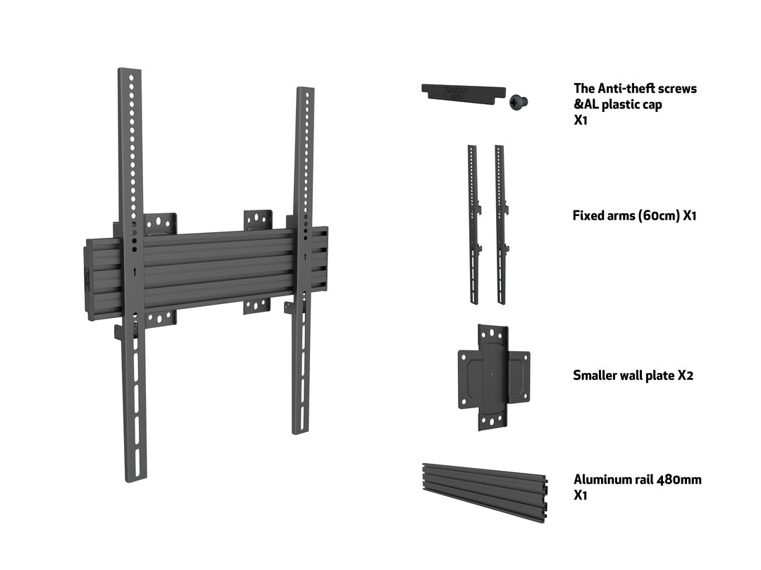 Multibrackets M Wallmount Pro MBW1UP 400x600 Fixed Black