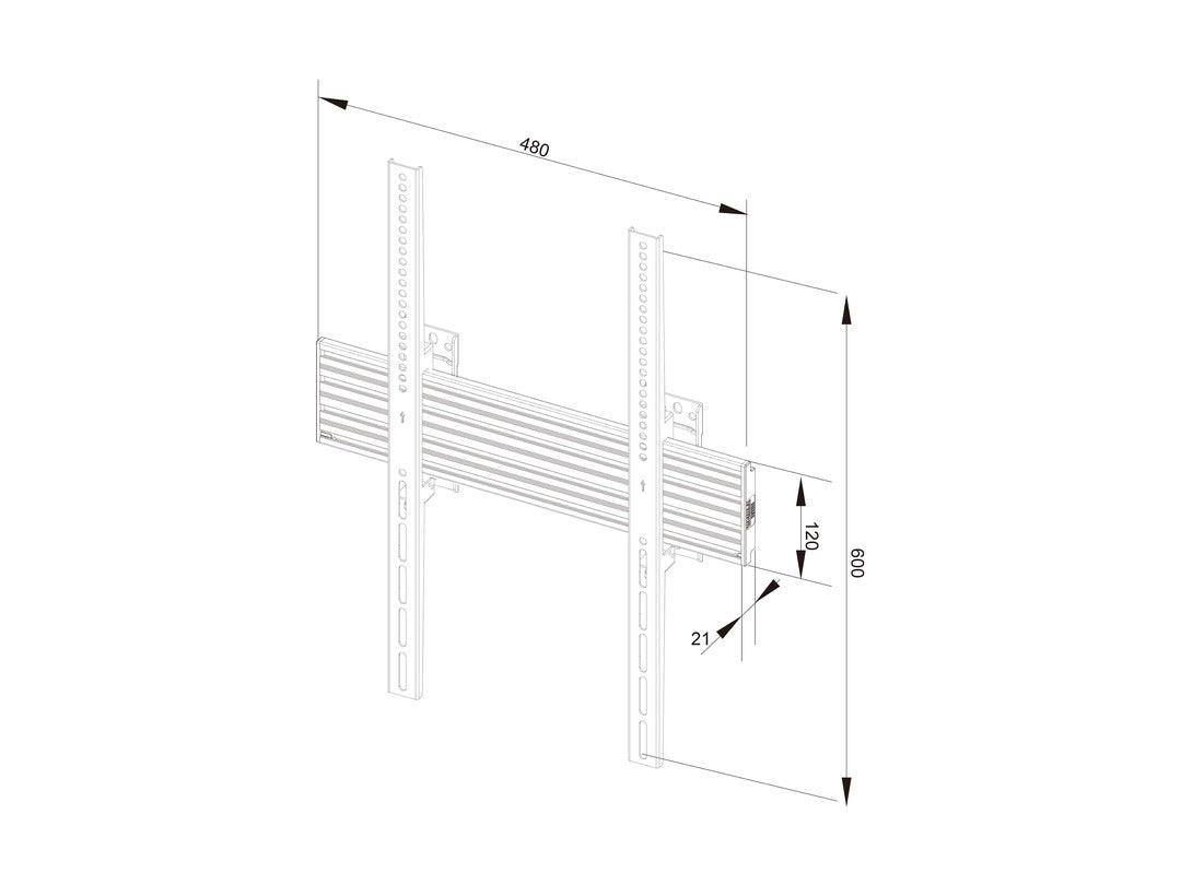 Multibrackets M Wallmount Pro MBW1UP 400x600 Fixed Black