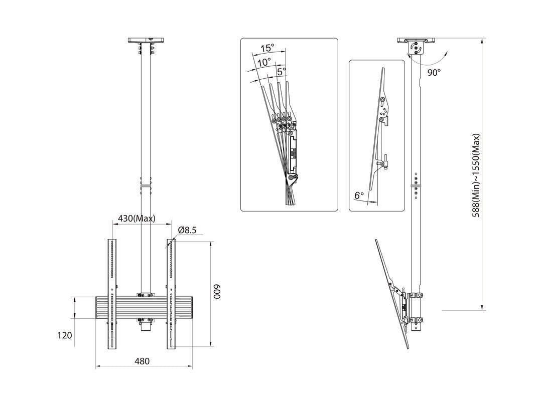 Multibrackets M Ceiling Mount Pro MBC1UP 400x600