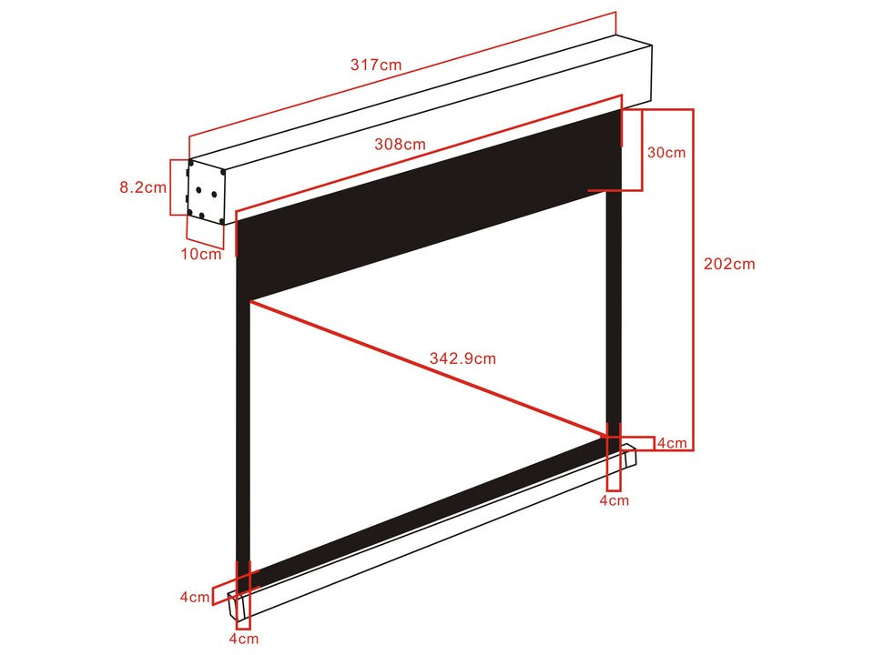 Multibrackets M 16:9 Motorized Projection Screen 300x168, Black 135"