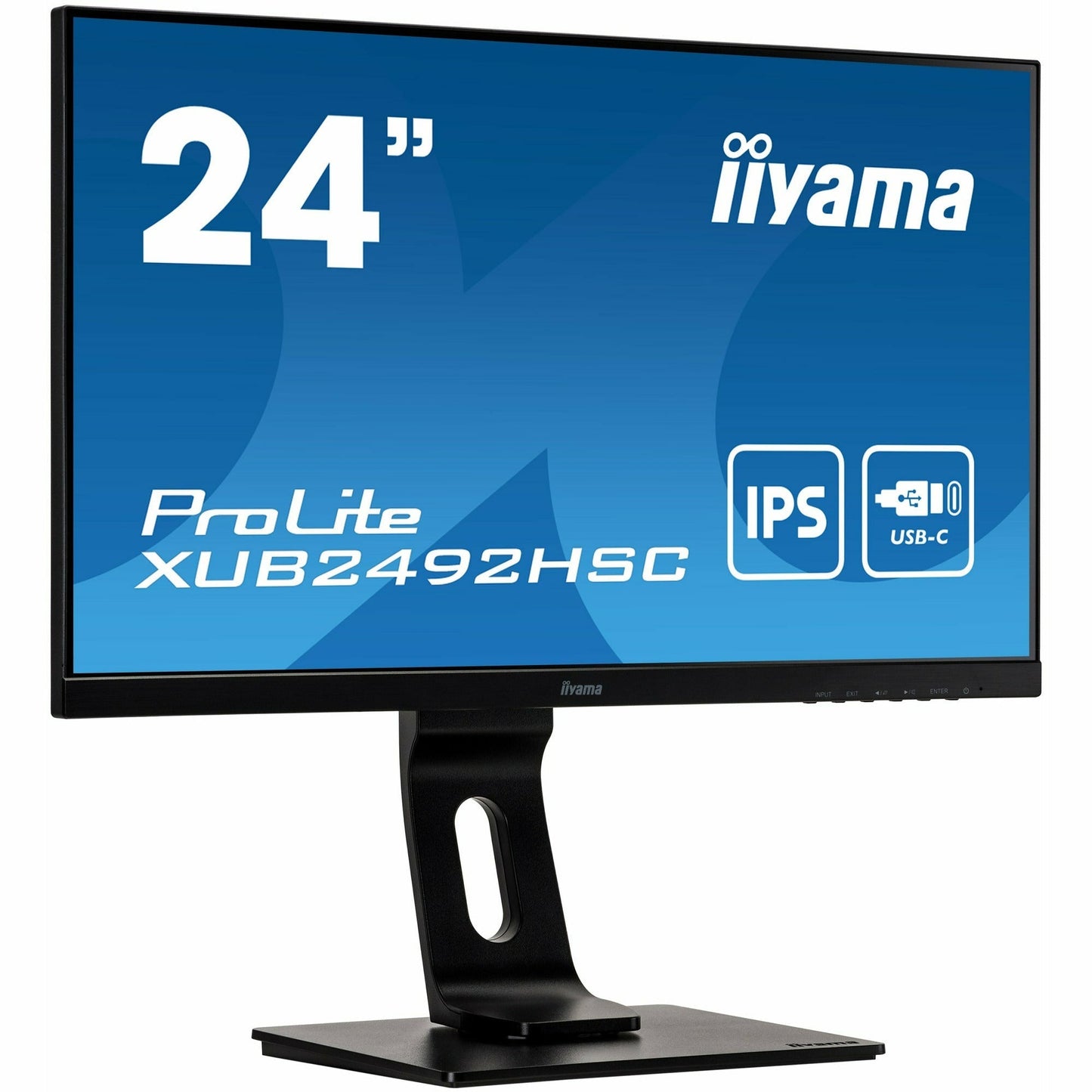 iiyama XUB2492HSC-B1 24" IPS LCD USB-C Display with 65W Charging and Height Adjustable Stand