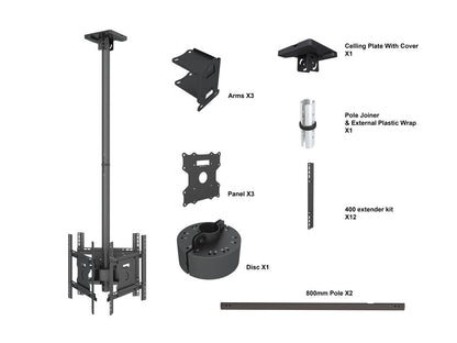 Multibrackets M Ceiling Mount Pro Triple 49BDL-4050D