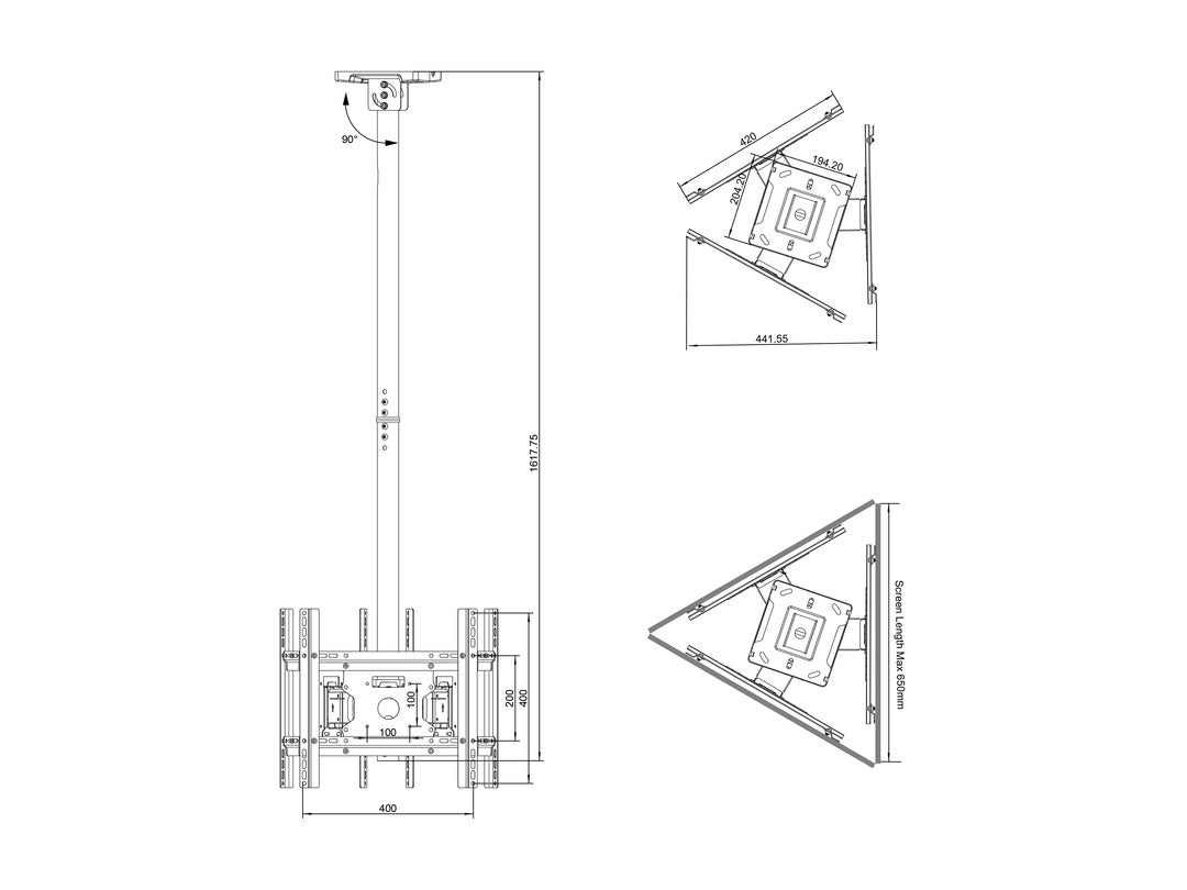 Multibrackets M Ceiling Mount Pro Triple 49BDL-4050D