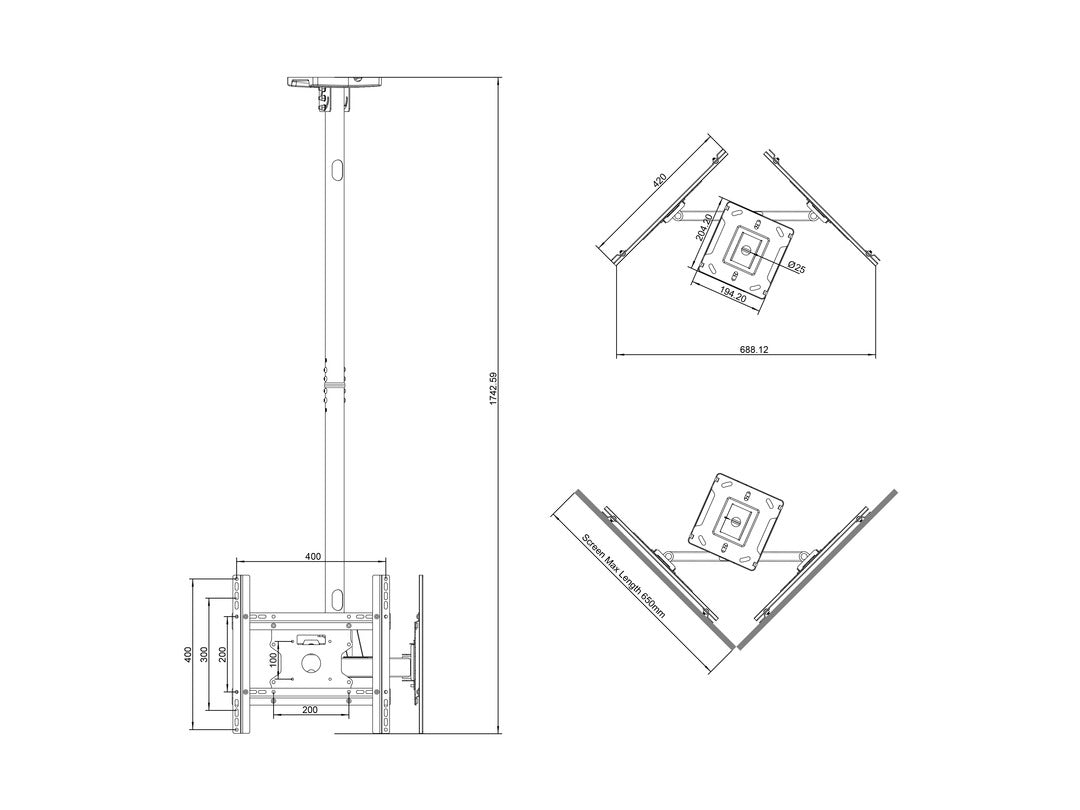 Multibrackets M Ceiling Mount Pro Dual 49BDL-4050D