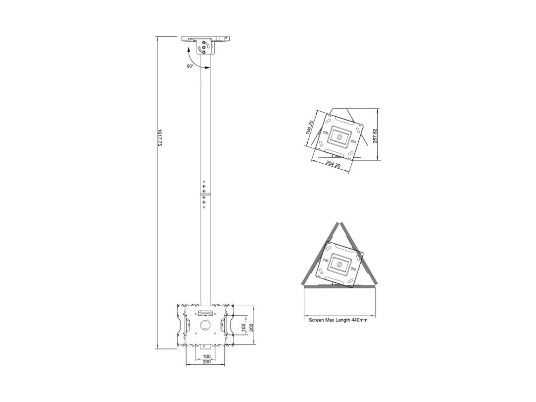 Multibrackets M Ceiling Mount Pro Triple 32BDL-4050D