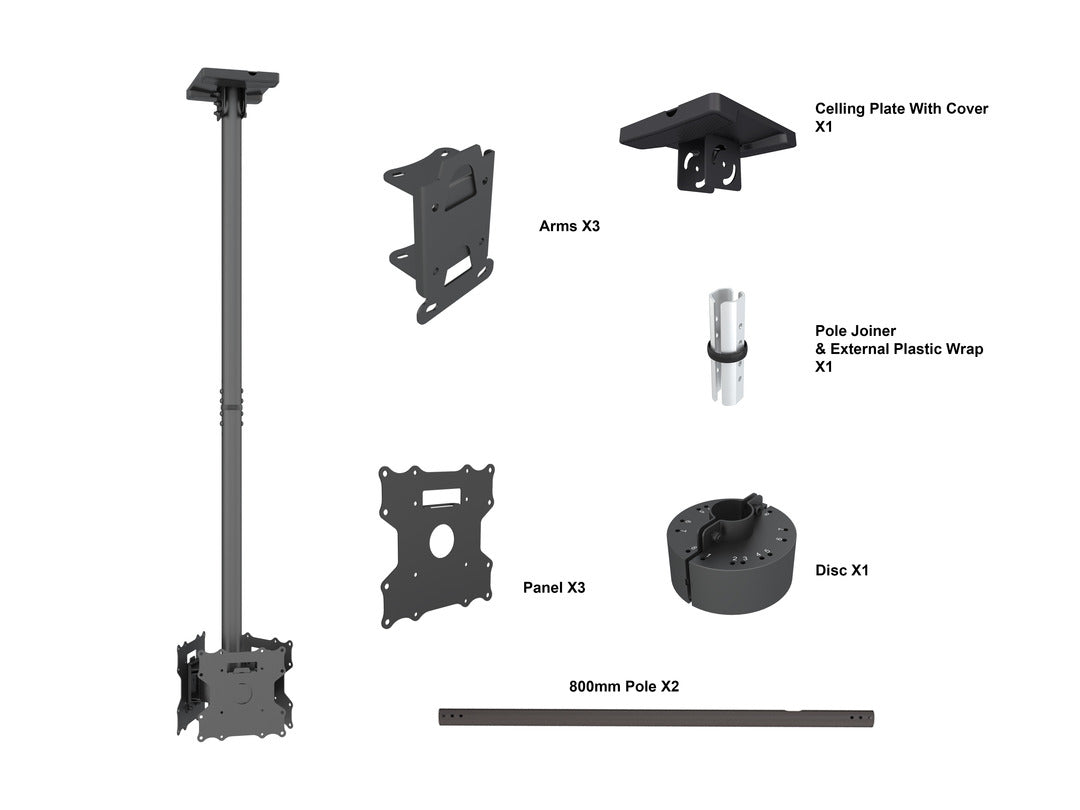 Multibrackets M Ceiling Mount Pro Triple 32BDL-4050D