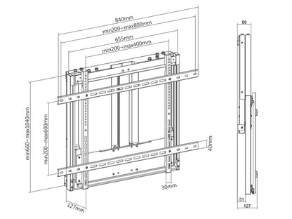 Multibrackets M Counterbalanced Wallmount HD 60-90kg