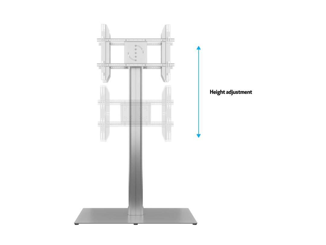 Multibrackets M Public Display Stand 180 HD Back to Back Silver w. Floorbase