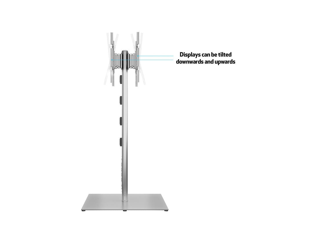 Multibrackets M Public Display Stand 180 HD Back to Back Silver w. Floorbase