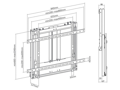 Multibrackets M Counterbalanced Wallmount 40-60kg