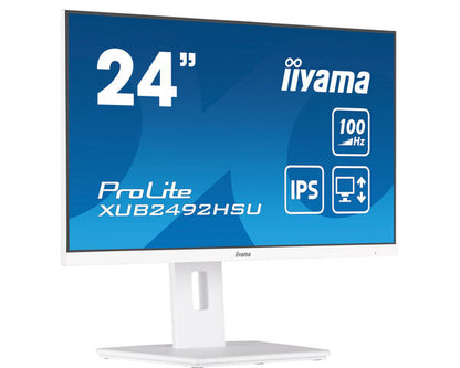 iiyama ProLite XUB2492HSU-W6 24" IPS 100Hz Full HD Display with HAS in White