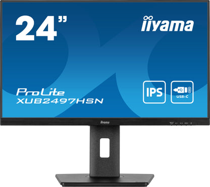 iiyama ProLite XUB2497HSN-B1 24" LED Full HD Display with USB-C & RJ45 (LAN) in Black