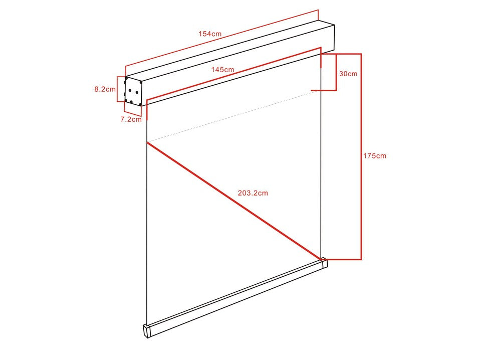 Multibrackets M 1:1 Motorized Projection Screen 145x145, 80" White Edition