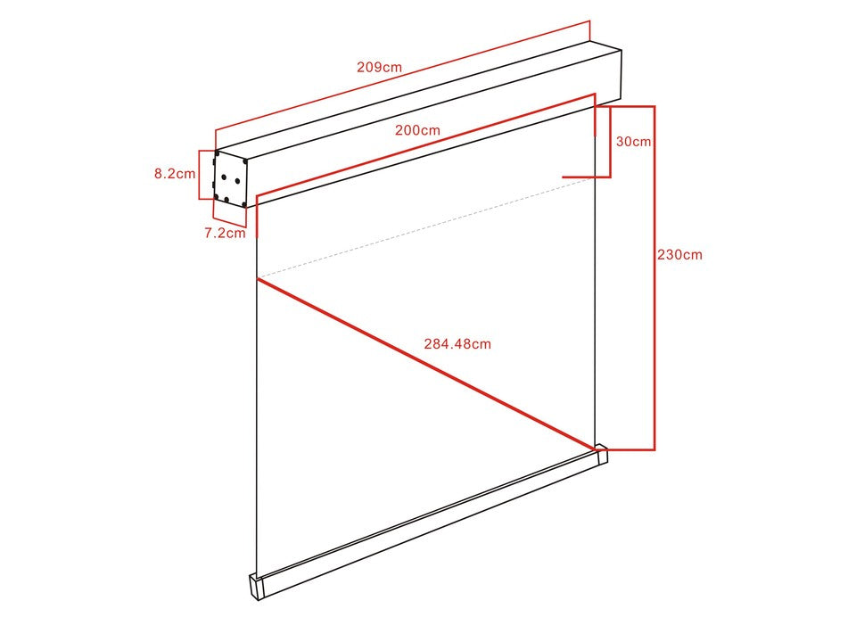 Multibrackets M 1:1 Motorized Projection Screen 200x200, 112" White Edition