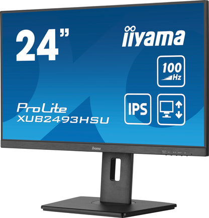 iiyama ProLite XUB2493HSU-B6 24" Full HD LED Display with Height Adjust Stand