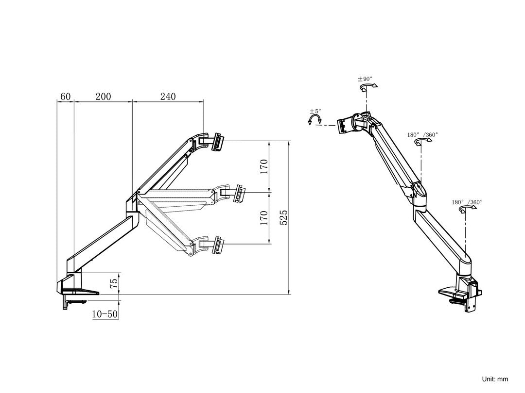 Multibrackets M VESA Gas Lift Arm iMac Silver