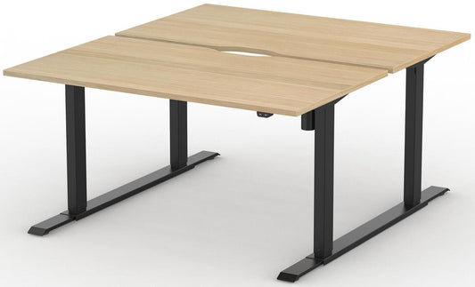 Formetiq B/H1B48S Alto 1 Back-To-Back Height Adjustable Desk with Scoop - (w) 1400 x (d) 800mm