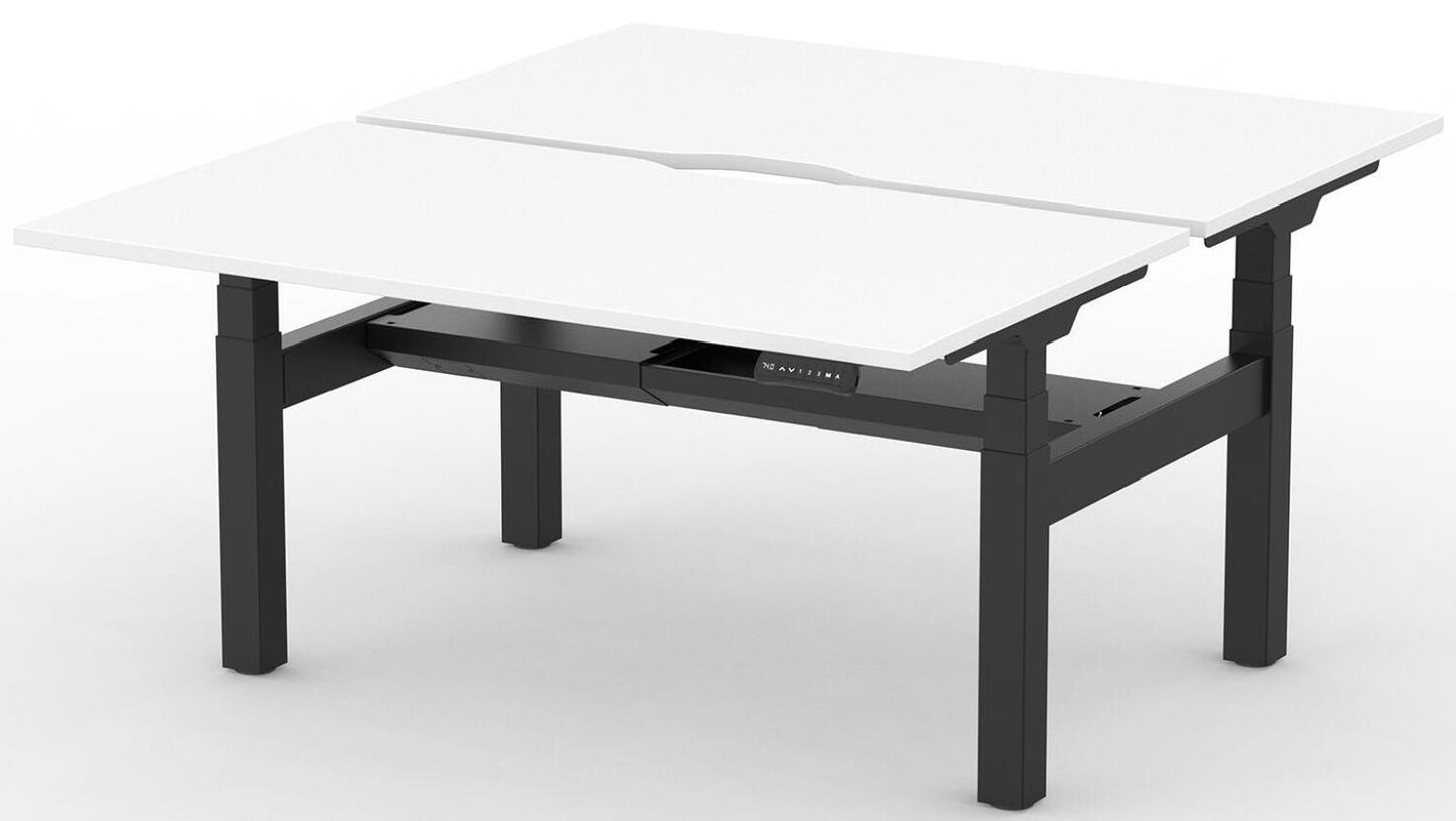 Formetiq B/H2B47S Alto 2 Back-To-Back Height Adjustable Desk with Scoop - (w) 1400 x (d) 700mm