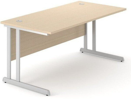 Narbutas DCA141-D2M Optima C Cantilever Straight Desk 1400Wx800Dx720H OAK top and SILVER frame