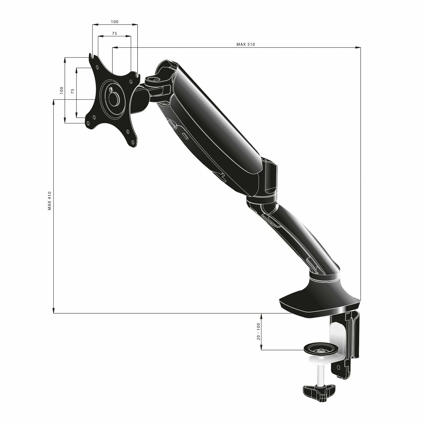 iiyama ProLite DS3001C-B1 Gas Spring Mounting Arm