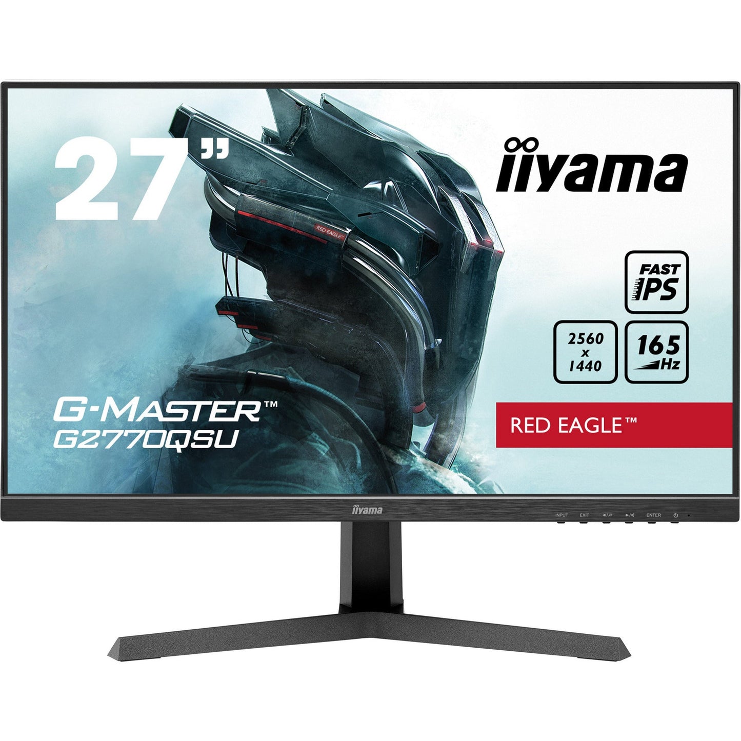 Iiyama G-Master G2770QSU-B1 Fast IPS Red Eagle Gaming Monitor with Fixed Stand