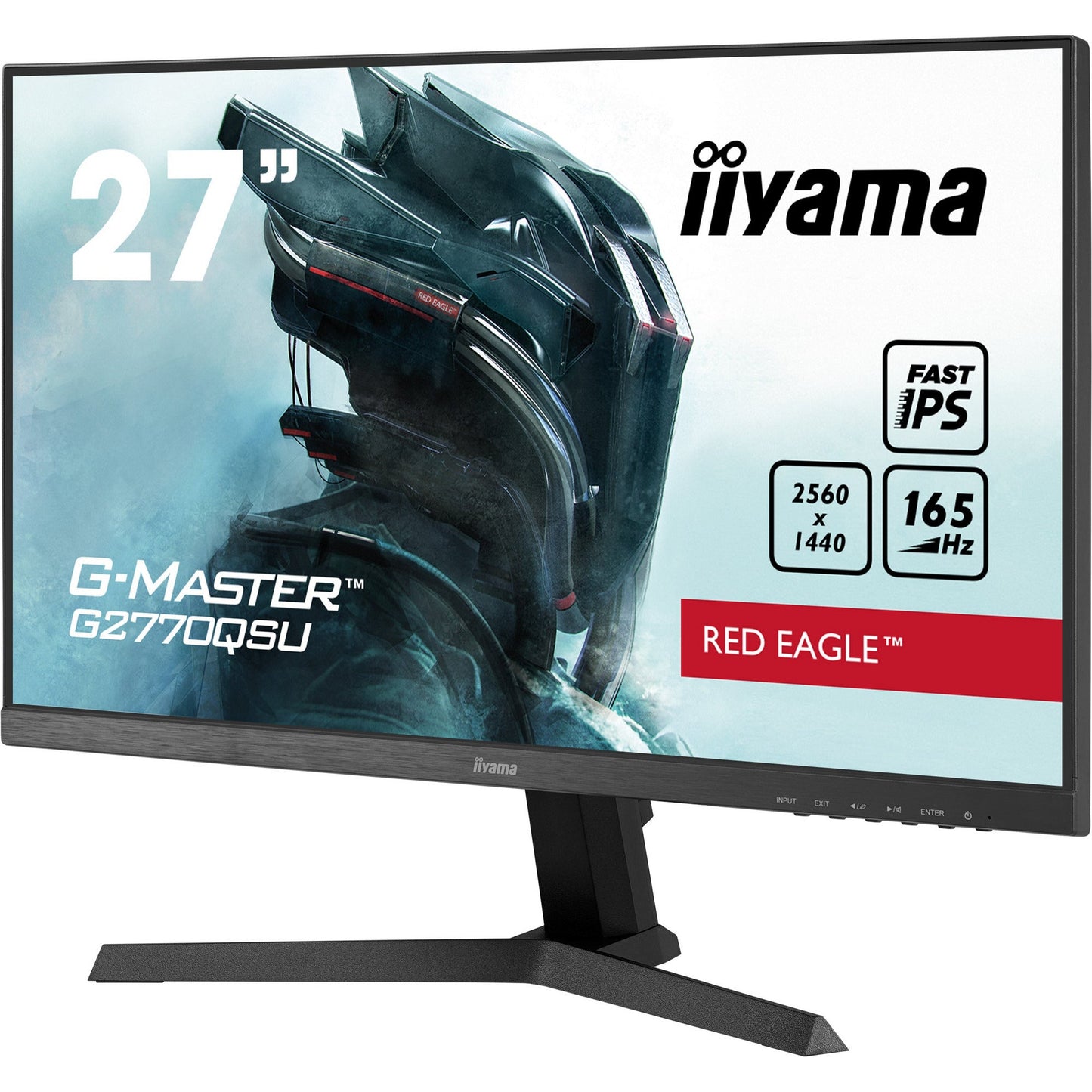 Iiyama G-Master G2770QSU-B1 Fast IPS Red Eagle Gaming Monitor with Fixed Stand