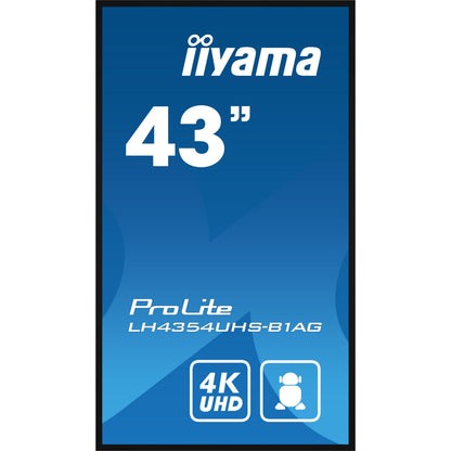 iiyama ProLite 43" 4K UHD Professional Digital Signage 24/7 display with Android OS & FailOver