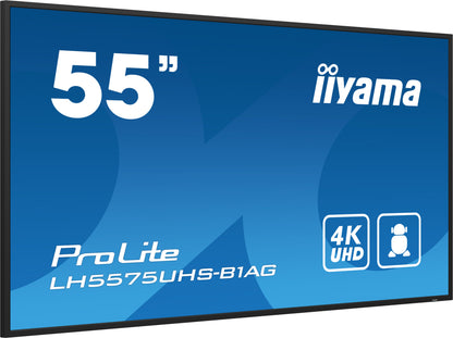 iiyama ProLite LH5575UHS-B1AG 55" IPS 4K UHD Digital Signage Display with Android OS