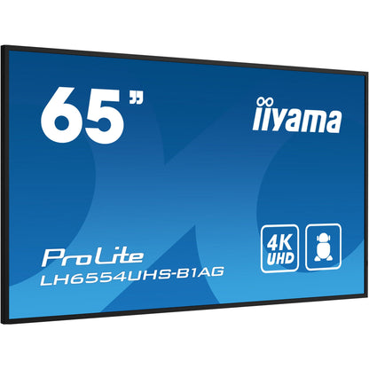 Iiyama ProLite LH6554UHS-B1AG 65" 4K UHD Professional Digital Signage 24/7 display featuring Android OS, FailOver and Intel® SDM slot