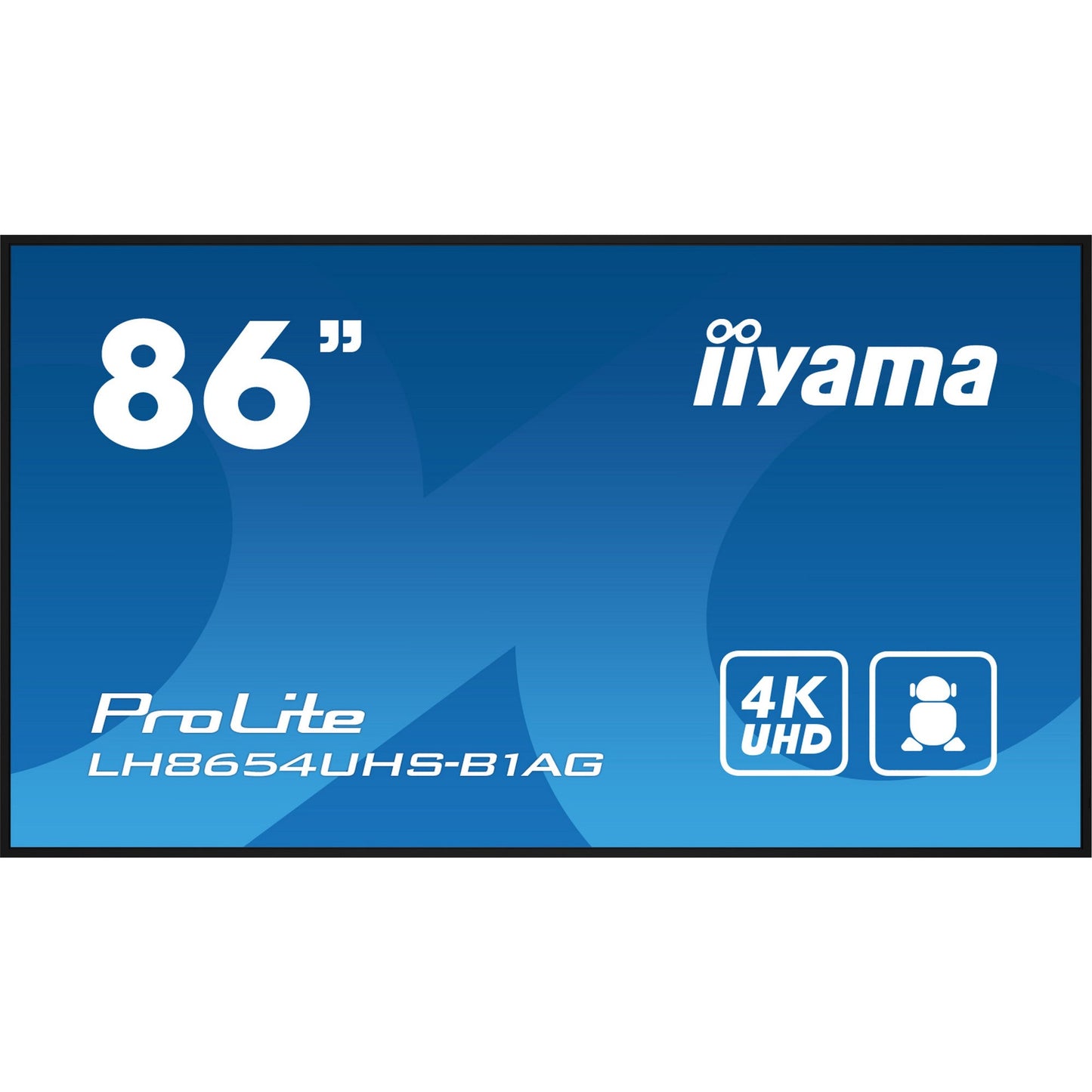 Iiyama PROLITE LH8654UHS-B1AG 86" 4K UHD Professional Digital Signage 24/7 display featuring Android OS, FailOver and Intel® SDM slot