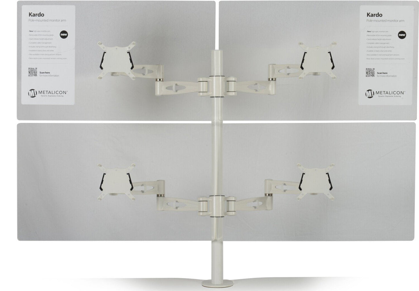 Metalicon Kardo Pole Mounted Monitor Arm For Quad (4) Screens