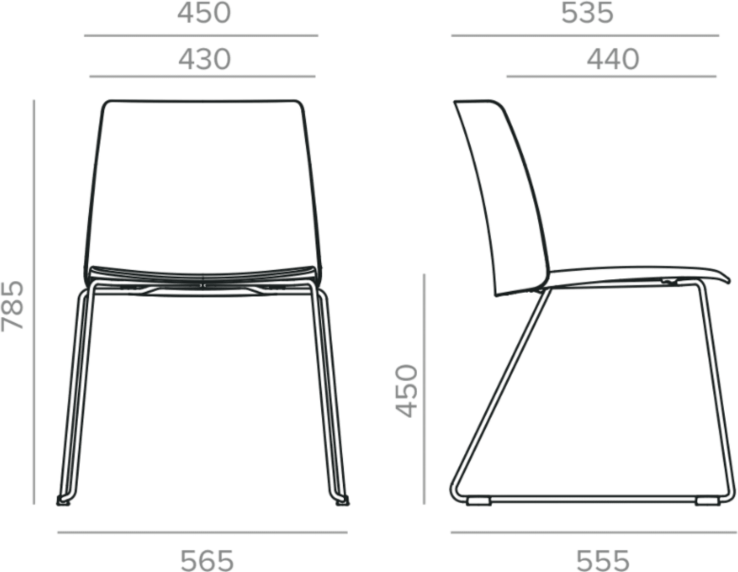 Formetiq B/SCSSP-E4E4 Seattle Sled Base Chair