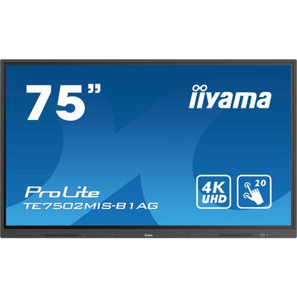 Iiyama ProLite TE7502MIS-B1AG 75’’ Interactive  4K UHD LCD Touchscreen with Integrated Whiteboard Software