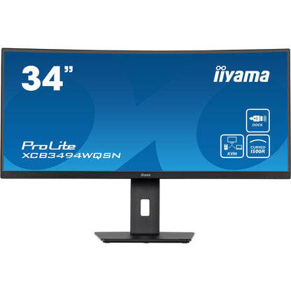 iiyama ProLite XCB3494WQSN-B5 34" 1500R Curved Monitor with USB-C Dock & KVM