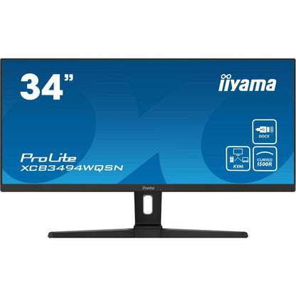 iiyama ProLite XCB3494WQSN-B1 34" 1500R Curved Monitor with USB-C Dock and KVM Switch