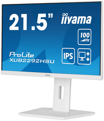 iiyama ProLite XUB2292HSU-W6 21.5” IPS 100Hz Display with height adjustable stand in White