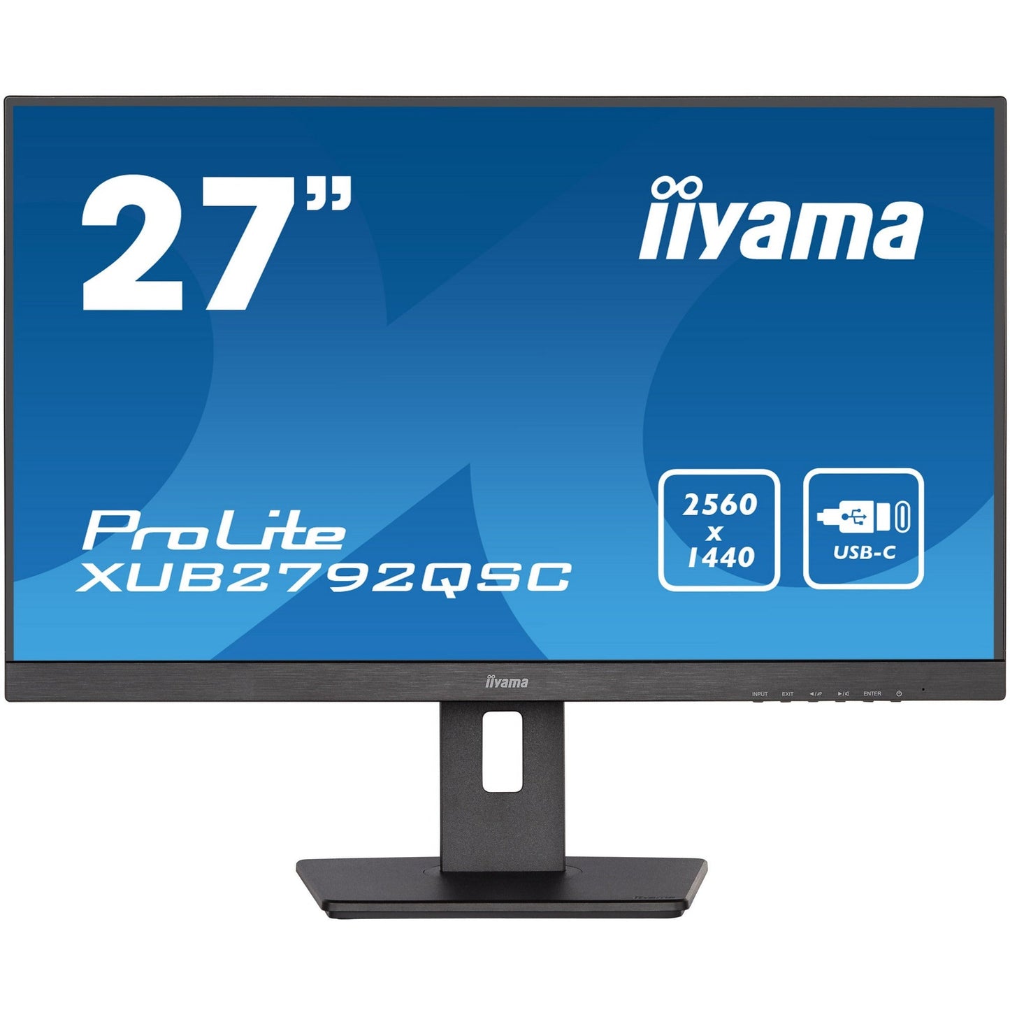 iiyama Prolite XUB2792QSC-B5 27’’ WQHD 2560x1440 IPS Display with USB-C dock and 65W Power Delivery